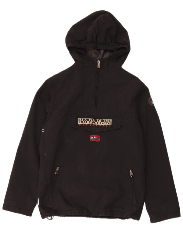 Napapijri Boys Geographic Graphic Hooded Anorak Jacket 13–14 Jahre Schwarz