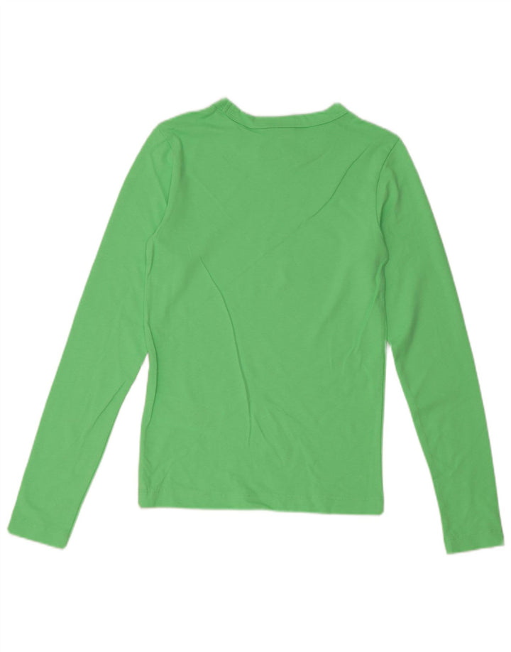 Champion Damen Top Langarm UK 12 Mittelgrüne Baumwolle