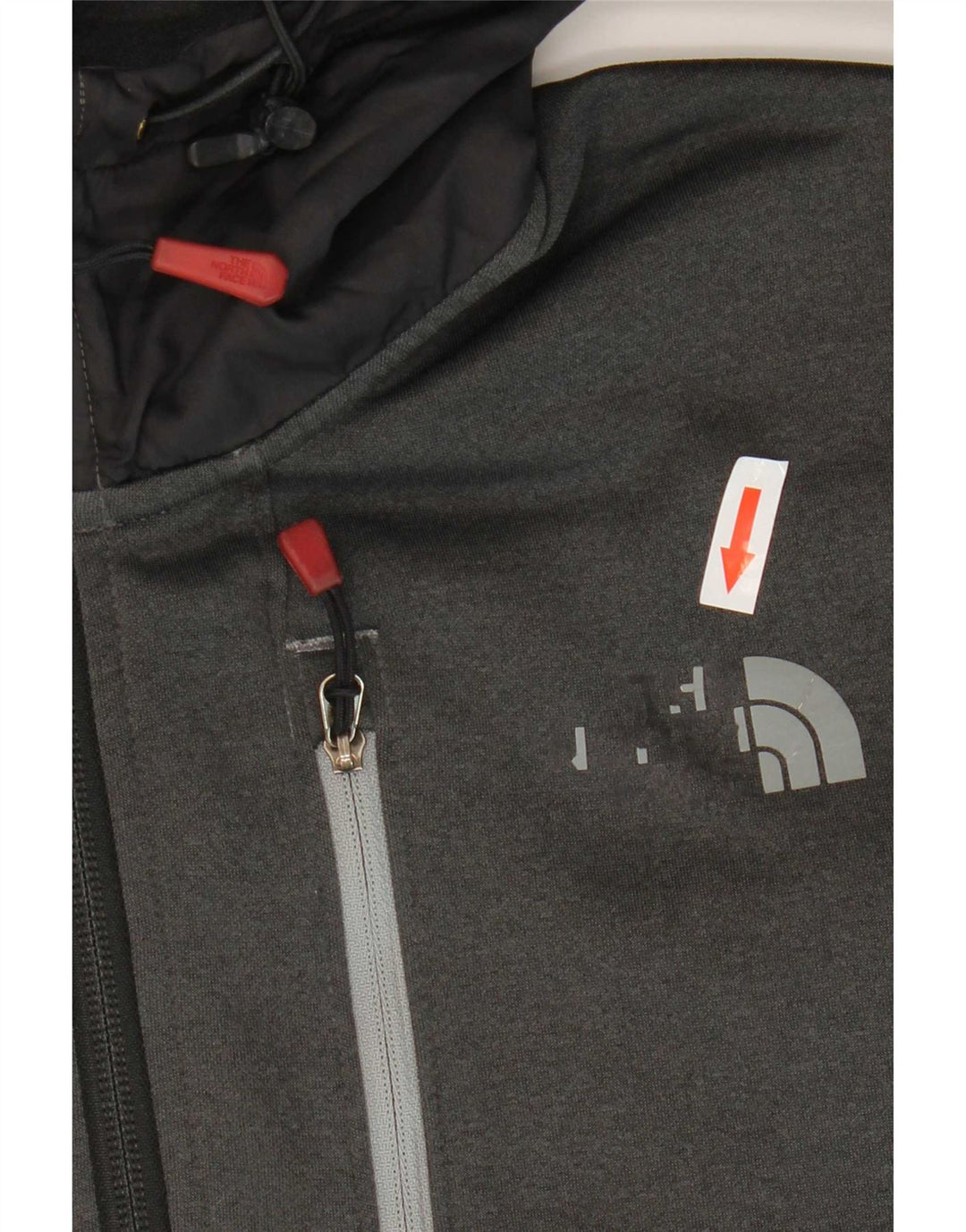 The North Face Herren-Kapuzenpullover mit Reißverschluss am Hals, mittelgraues Polyester