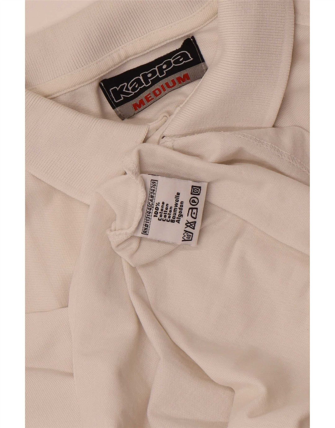 Kappa Herren-Poloshirt aus mittelweißer Baumwolle