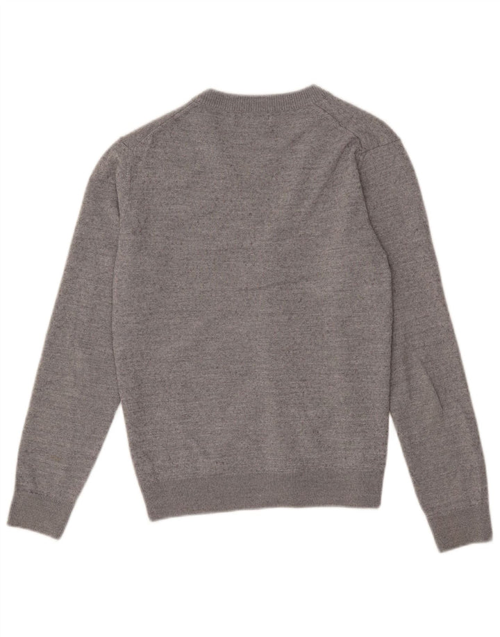 Zara Herren-Cardigan-Pullover Mittelgrau meliert