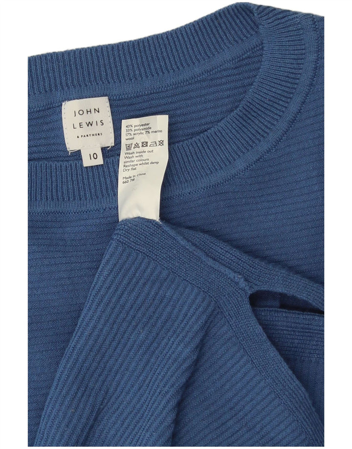 John Lewis Damen-Pullover mit U-Boot-Ausschnitt, Gr. 10, Größe S, Blau, Polyester