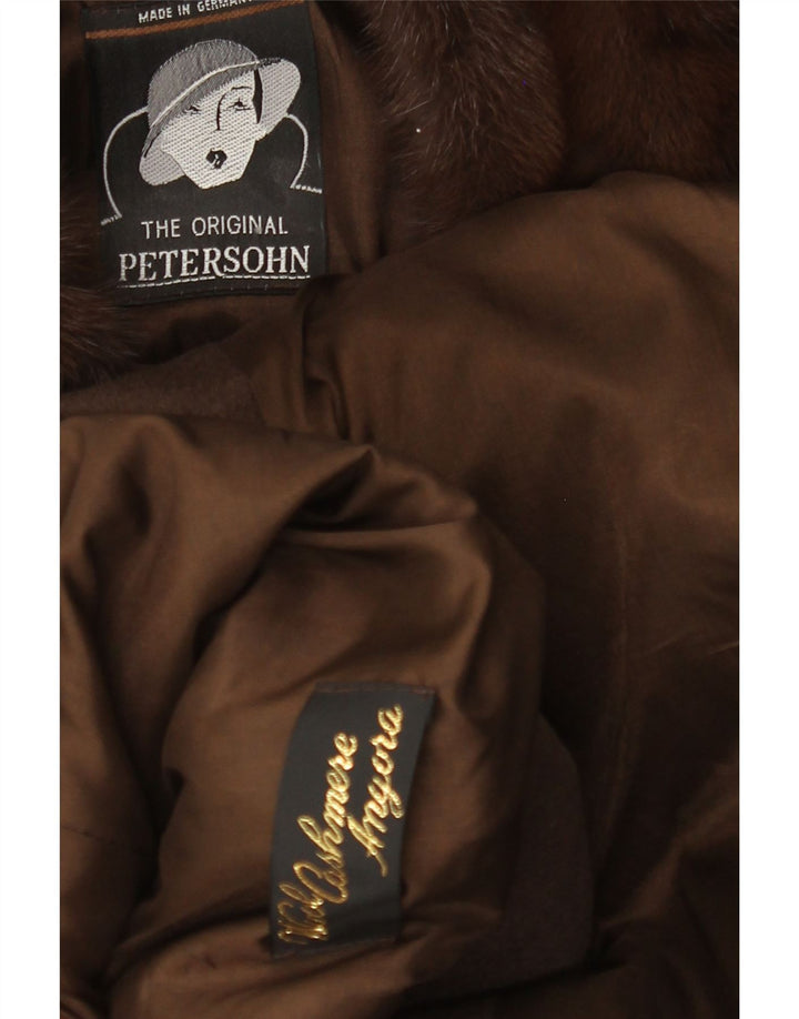 VINTAGE Damen Übergroßer Mantel UK 14 Große Khaki-Wolle