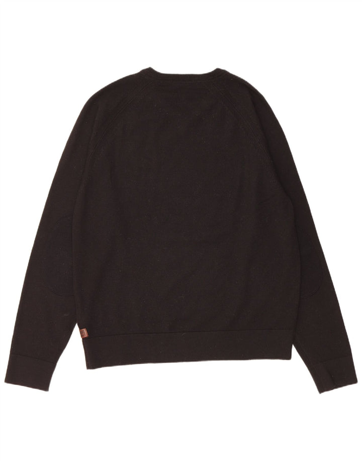 Timberland Herren-Pullover mit normaler Passform, V-Ausschnitt, große schwarze Wolle