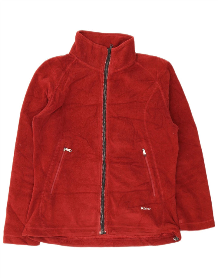 Rohan Womens Übergroße Fleecejacke UK 10 Small Rot Polyester