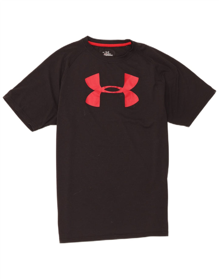 Under Armour Herren Heat Gear Graphic T-Shirt Top Mittelschwarzes Polyester