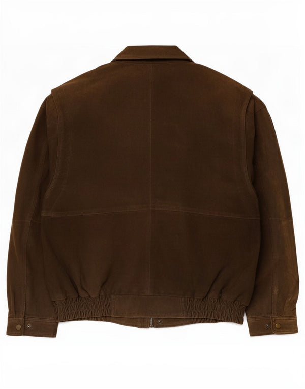 Basic Herren Wildlederjacke UK 40 Großes braunes Leder