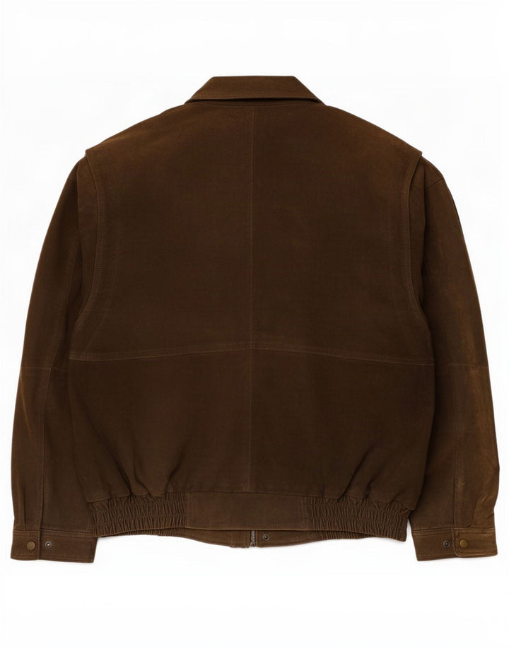 Basic Herren Wildlederjacke UK 40 Großes braunes Leder