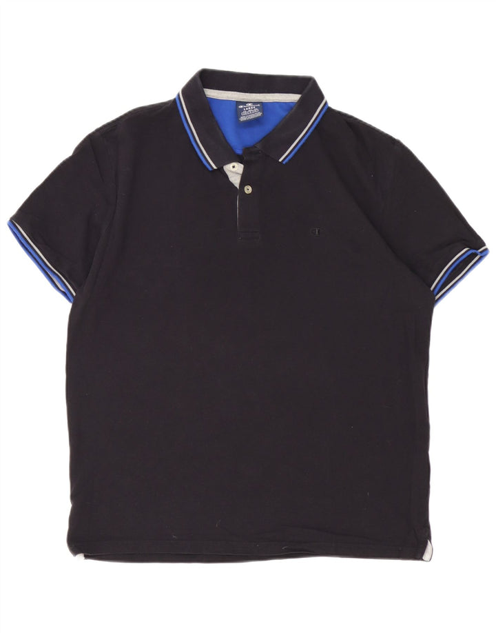 Champion Herren-Poloshirt, groß, aus schwarzer Baumwolle