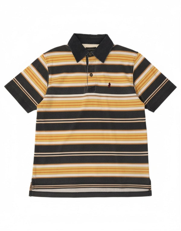 Marlboro Classics Herren-Poloshirt, klein, gelb gestreift, Baumwolle