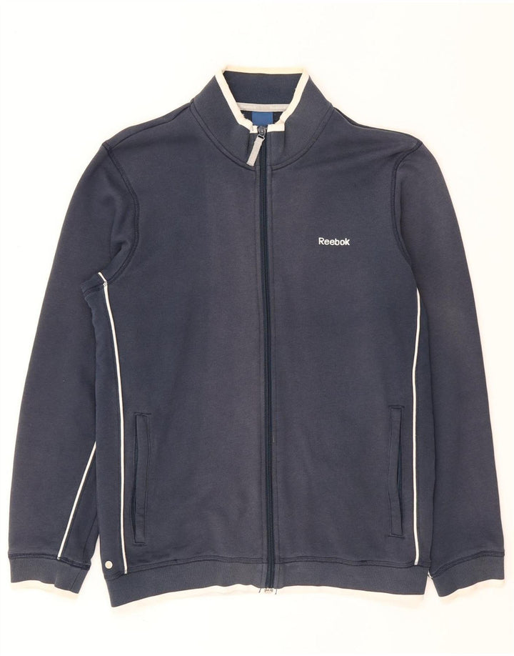 Reebok Herren-Trainingsanzug-Oberteil, Jacke, Größe S, marineblau, Baumwolle