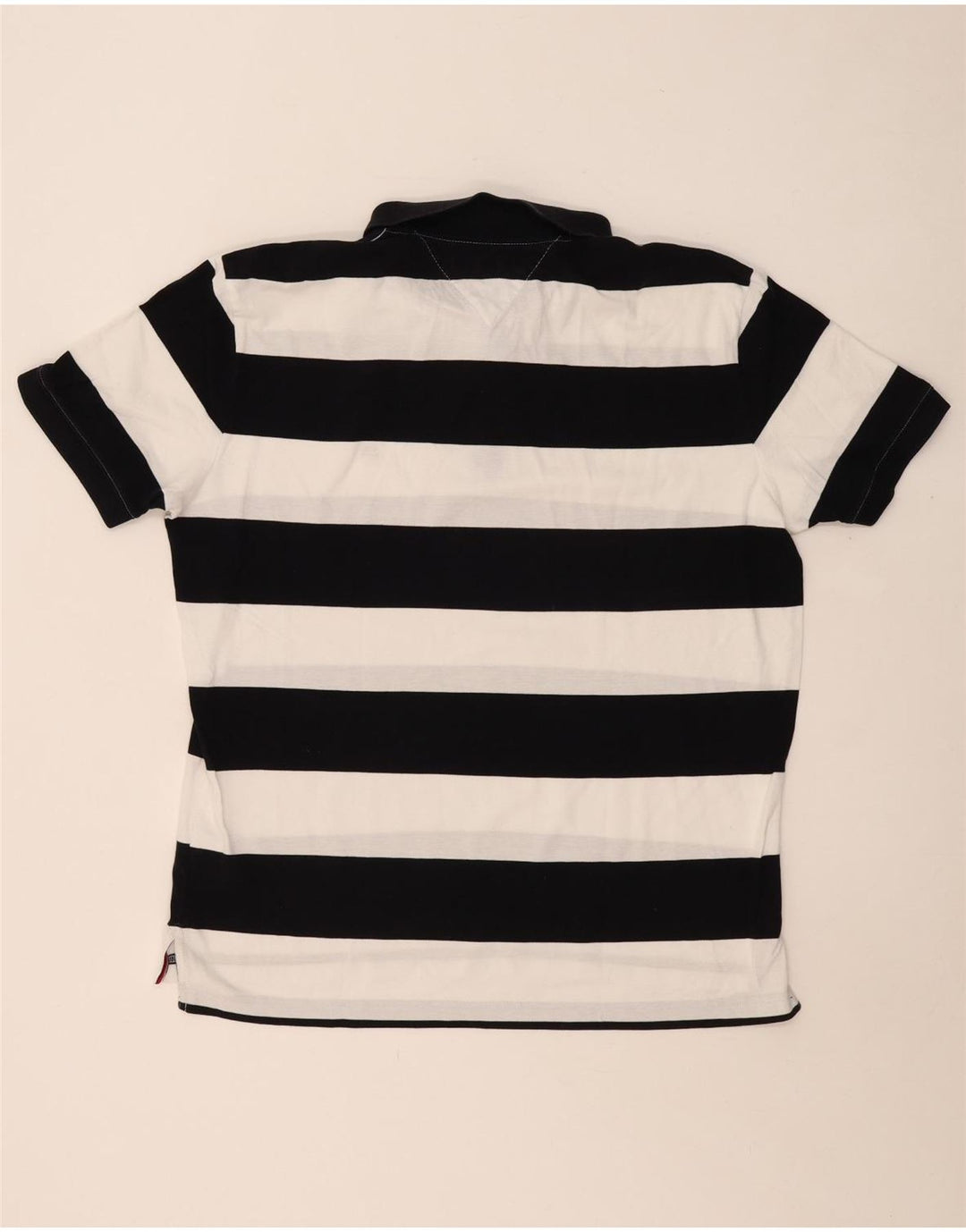 TOMMY HILFIGER Herren Regular Fit Poloshirt XL Schwarz gestreift Baumwolle