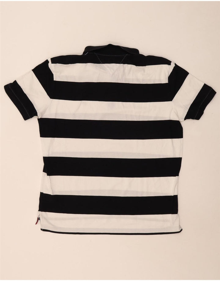 TOMMY HILFIGER Herren Regular Fit Poloshirt XL Schwarz gestreift Baumwolle