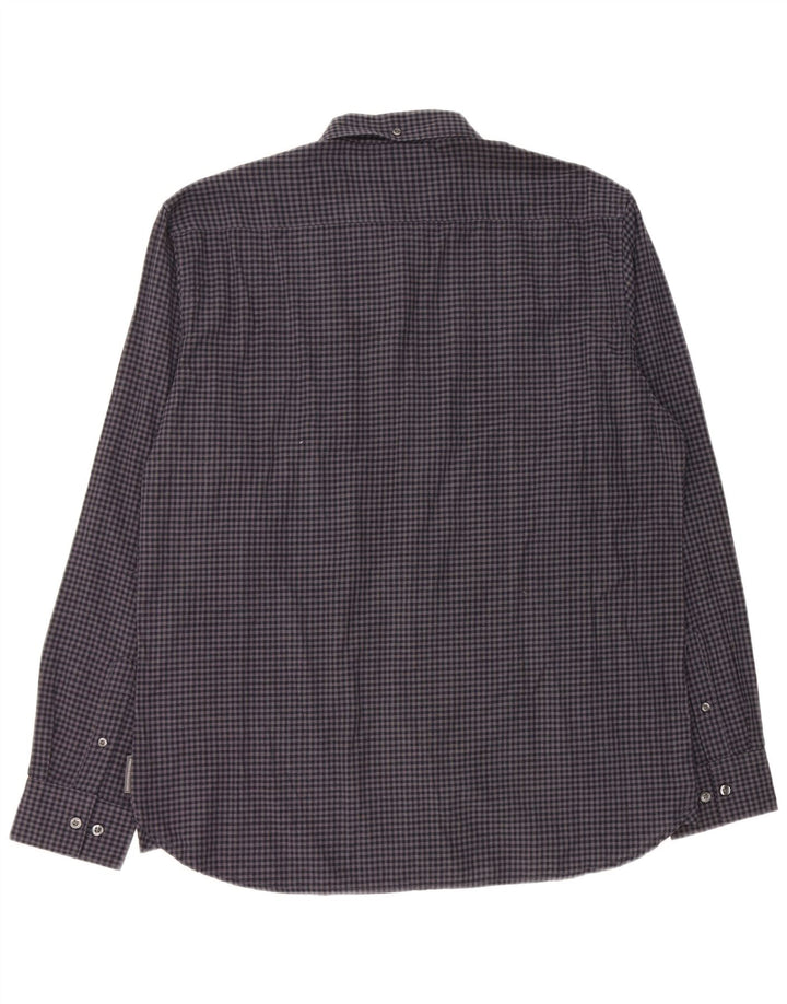 French Connection Herrenhemd XL, Marineblau, Gingham-Baumwolle