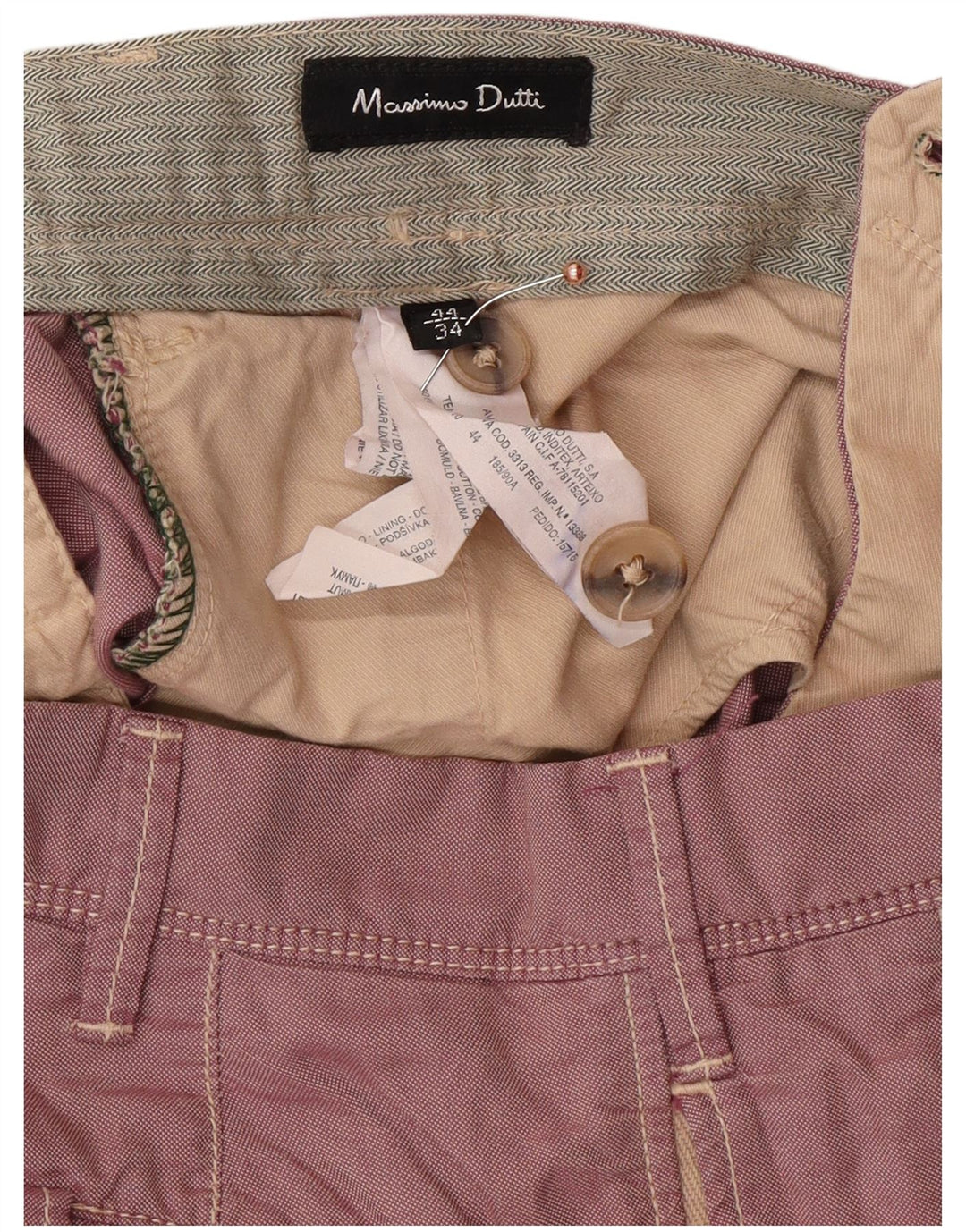 MASSIMO DUTTI Herren Chinohose EU 44 Large W34 L31 Pink Classic