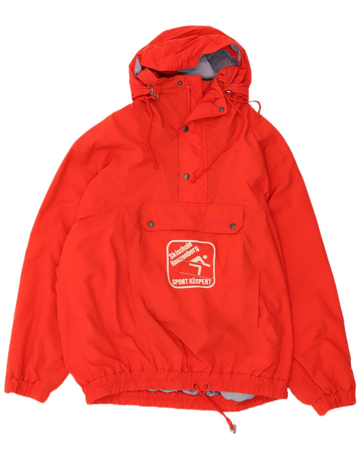 Schöffel Mens Graphic Hooded Anorak Jacket IT 52 XL Red Nylon