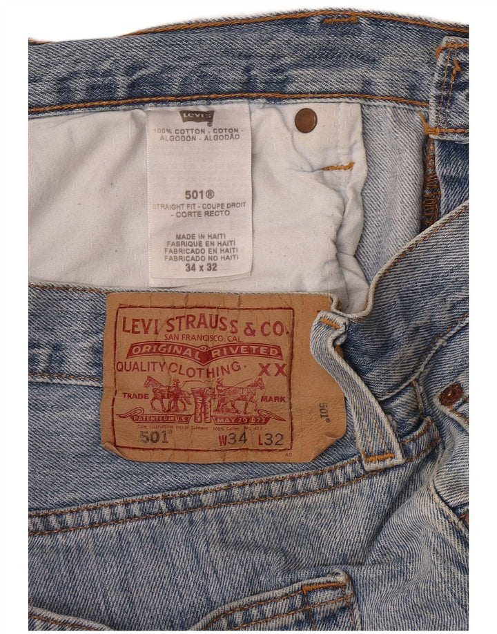 Levi's Herren Straight Jeans W34 L32 Blaue Baumwolle