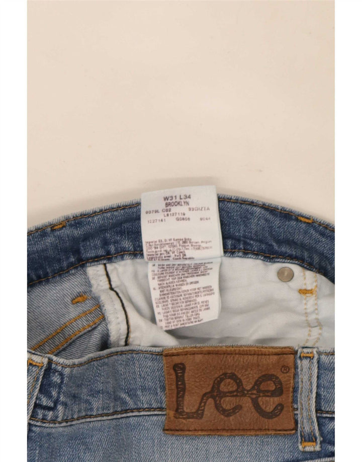 Lee Herren Brooklyn Straight Jeans W31 L27 Blaue Baumwolle