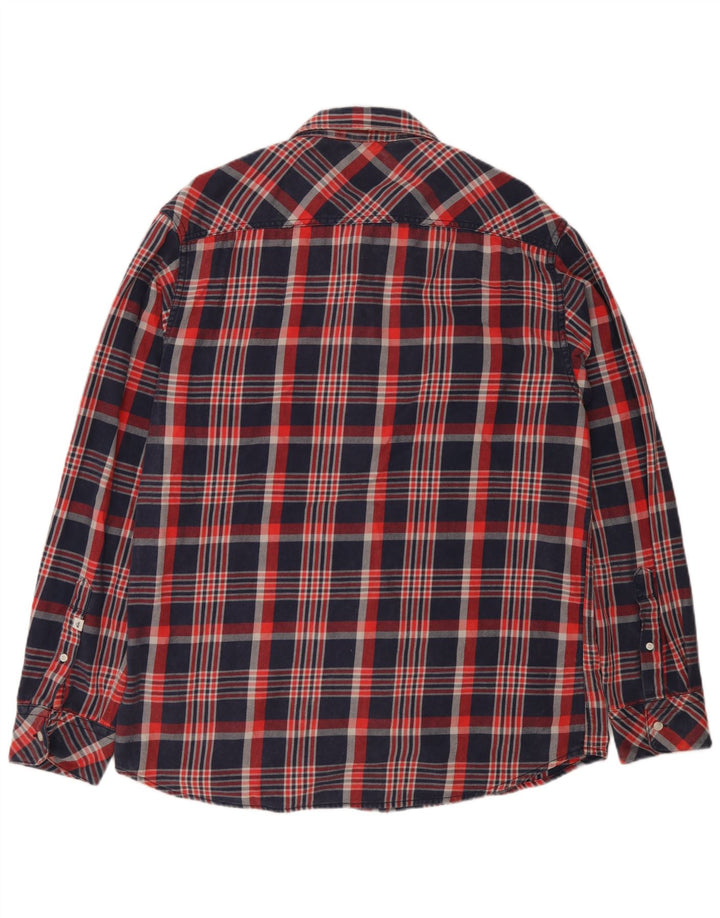 Quiksilver Mens Regular Fit Flannel Shirt Large Red Check Cotton