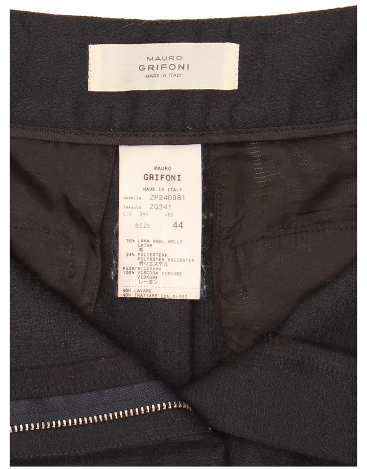 Mauro Grifoni Damen Minirock IT 44 Medium W30 Marineblaue Wolle