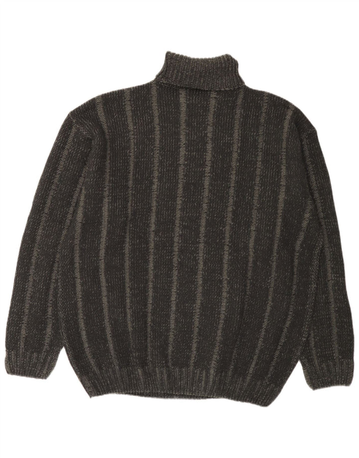 Canda Rollkragenpullover für Herren, Größe 2XL, graues Argyle/Diamant-Acryl