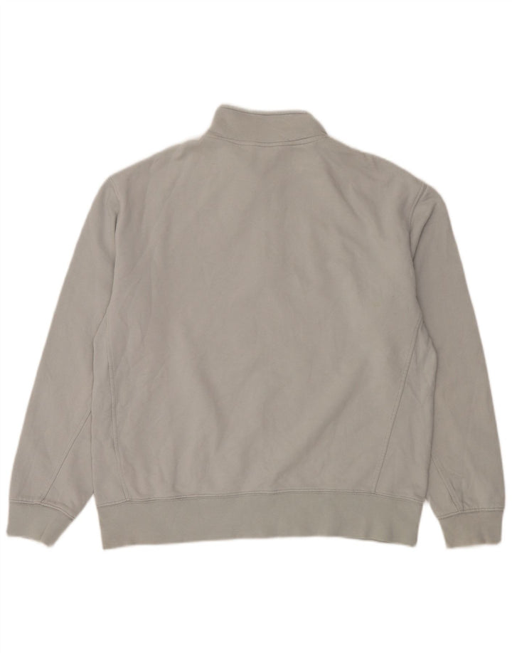 Übergroßer Damen-Sweatshirtpullover mit Reißverschluss von Zara, UK 14, mittelgraue Baumwolle