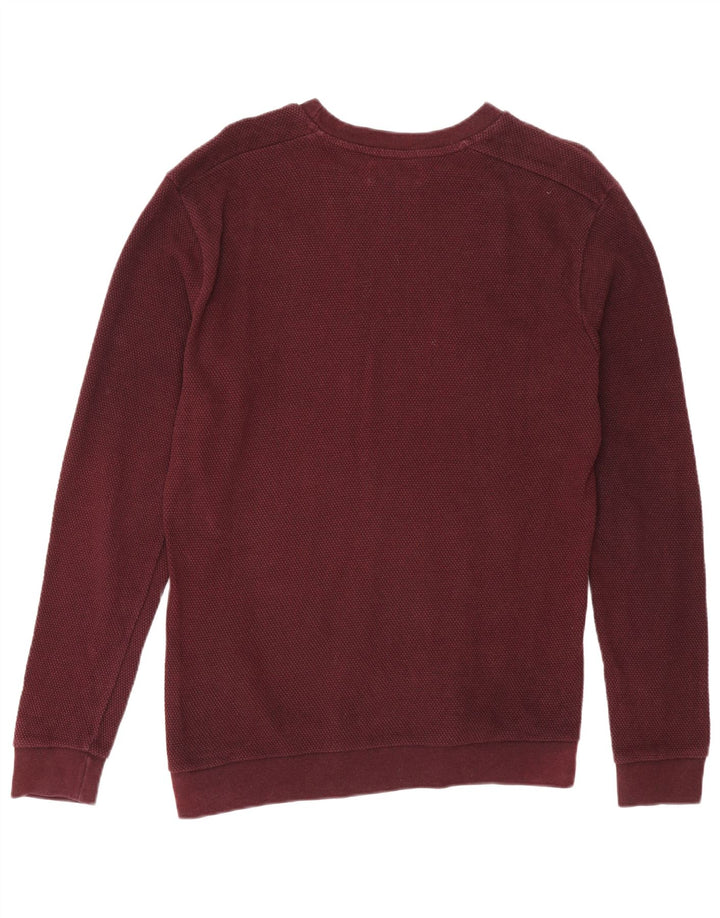 Zara Herren-Sweatshirt-Pullover, mittlere Burgunder-Baumwolle