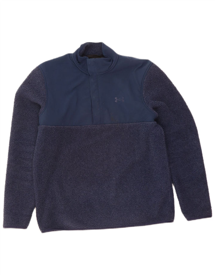 Under Armour Herren-Fleecepullover mit Knopfkragen, groß, marineblau, Polyester