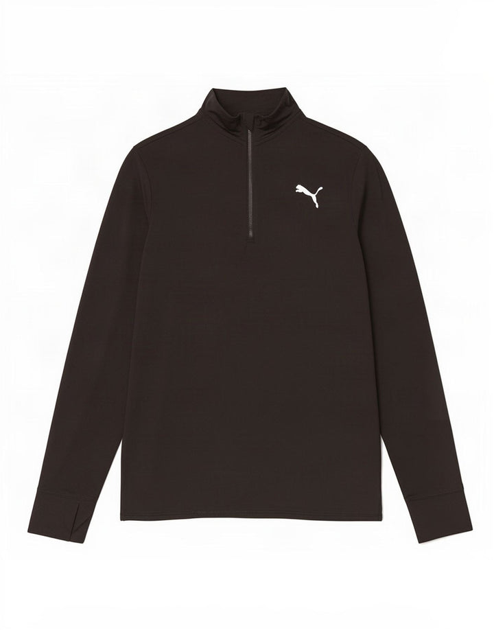 Puma Herren-Pullover-Trainingsanzugoberteil mit Reißverschluss, Mittelschwarz, Polyester
