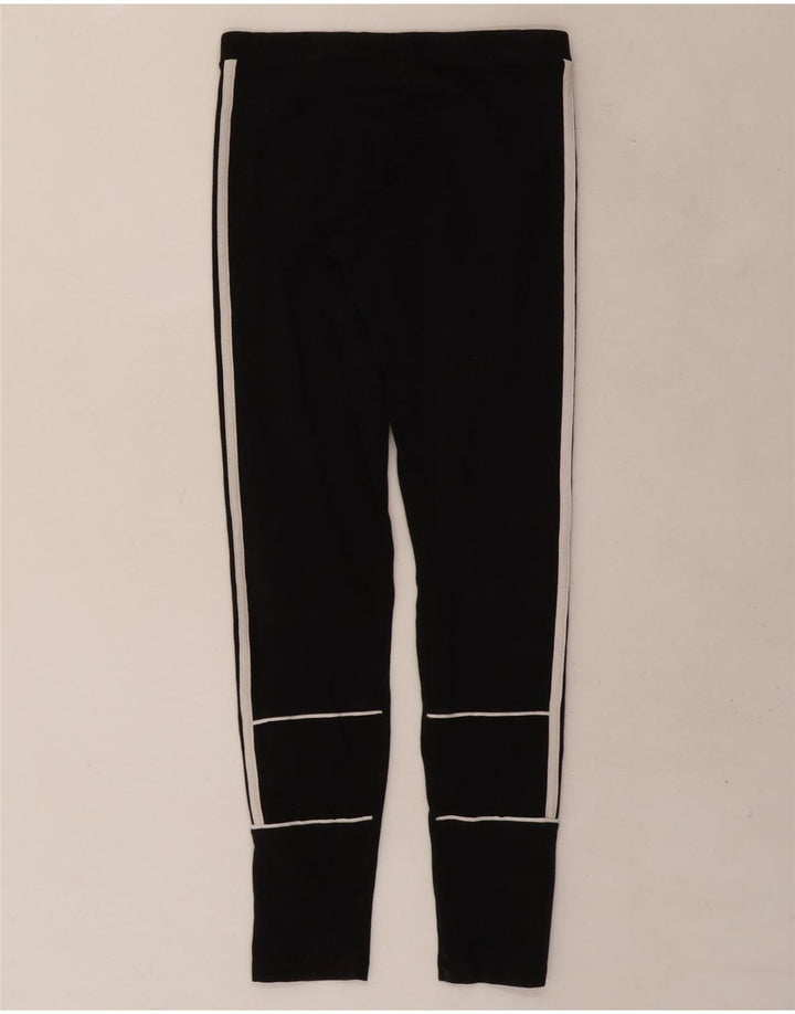 Adidas Damen Leggings UK 8 Small Schwarz Baumwolle