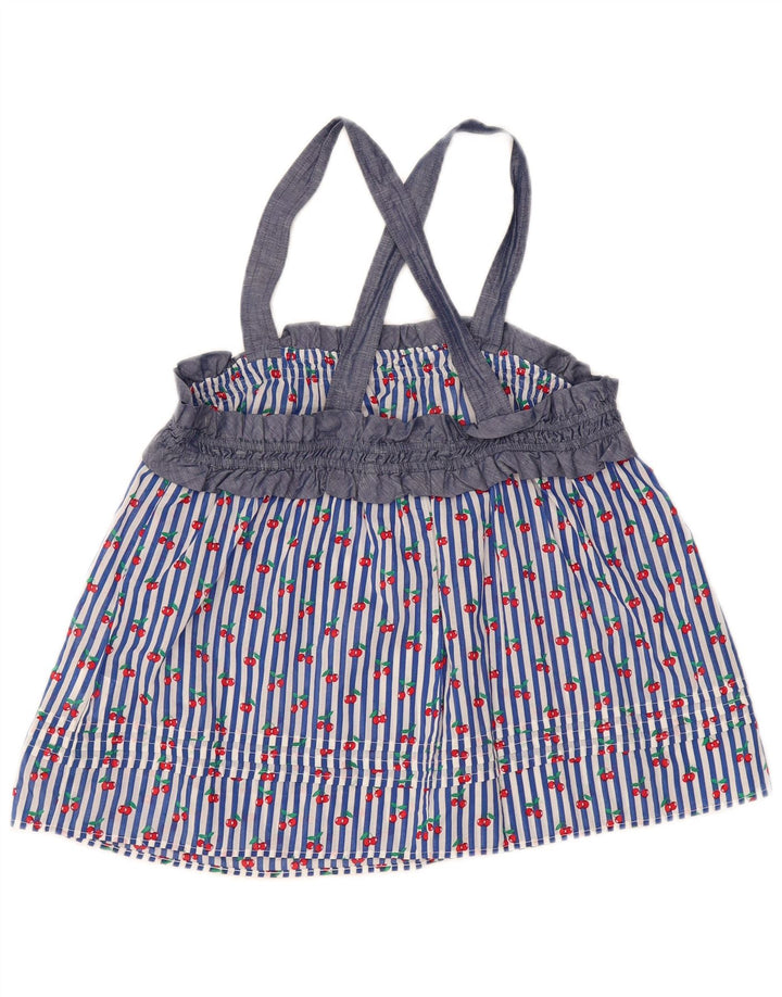 Benetton Damen Crop Cami Top UK 14 Mittelblau gestreift aus Baumwolle