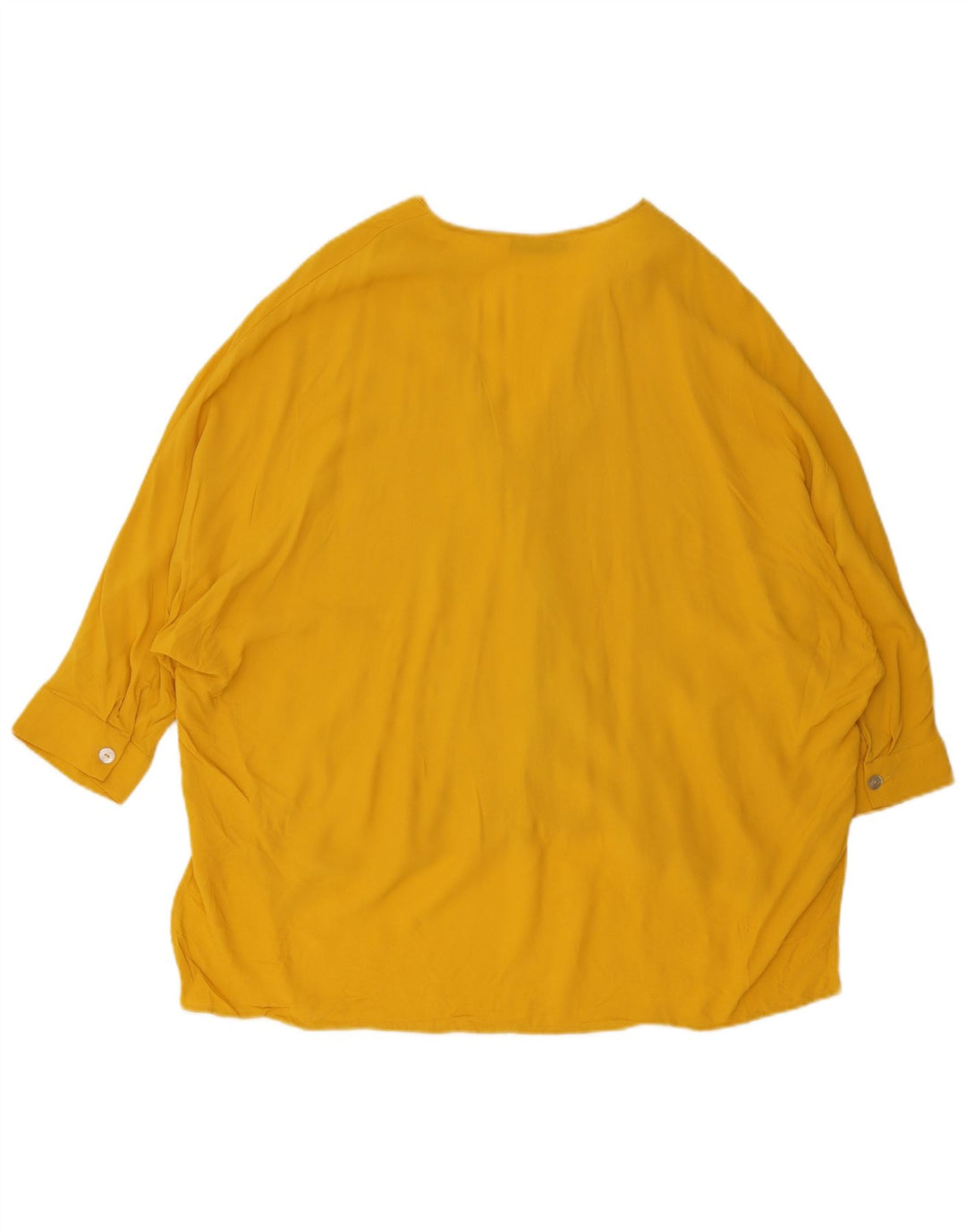 Zara Damen-Blusenoberteil mit 3/4-Ärmeln, übergroß, Gr. 14, Mittelgelb