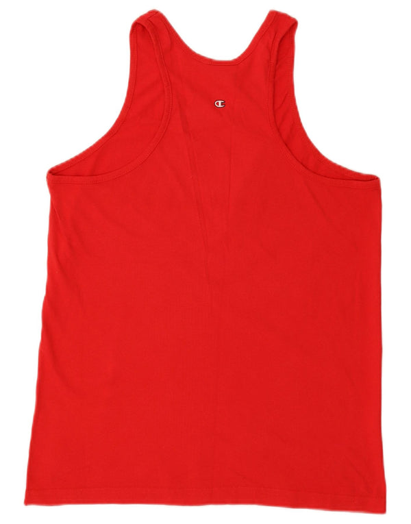 Champion Womens Graphic Vest Top UK 14 Große rote Baumwolle