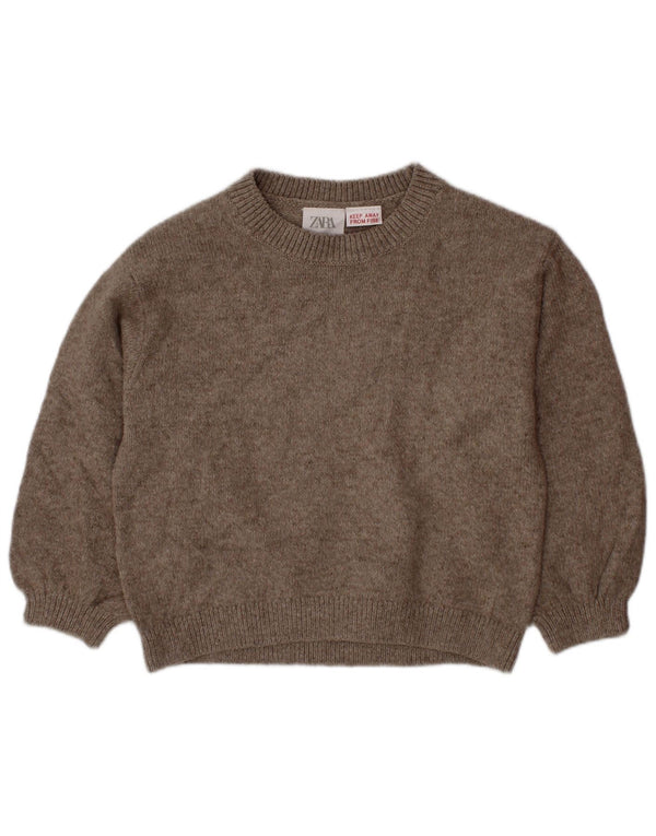ZARA Girls Crew Neck Jumper Sweater 2-3 Years Grey