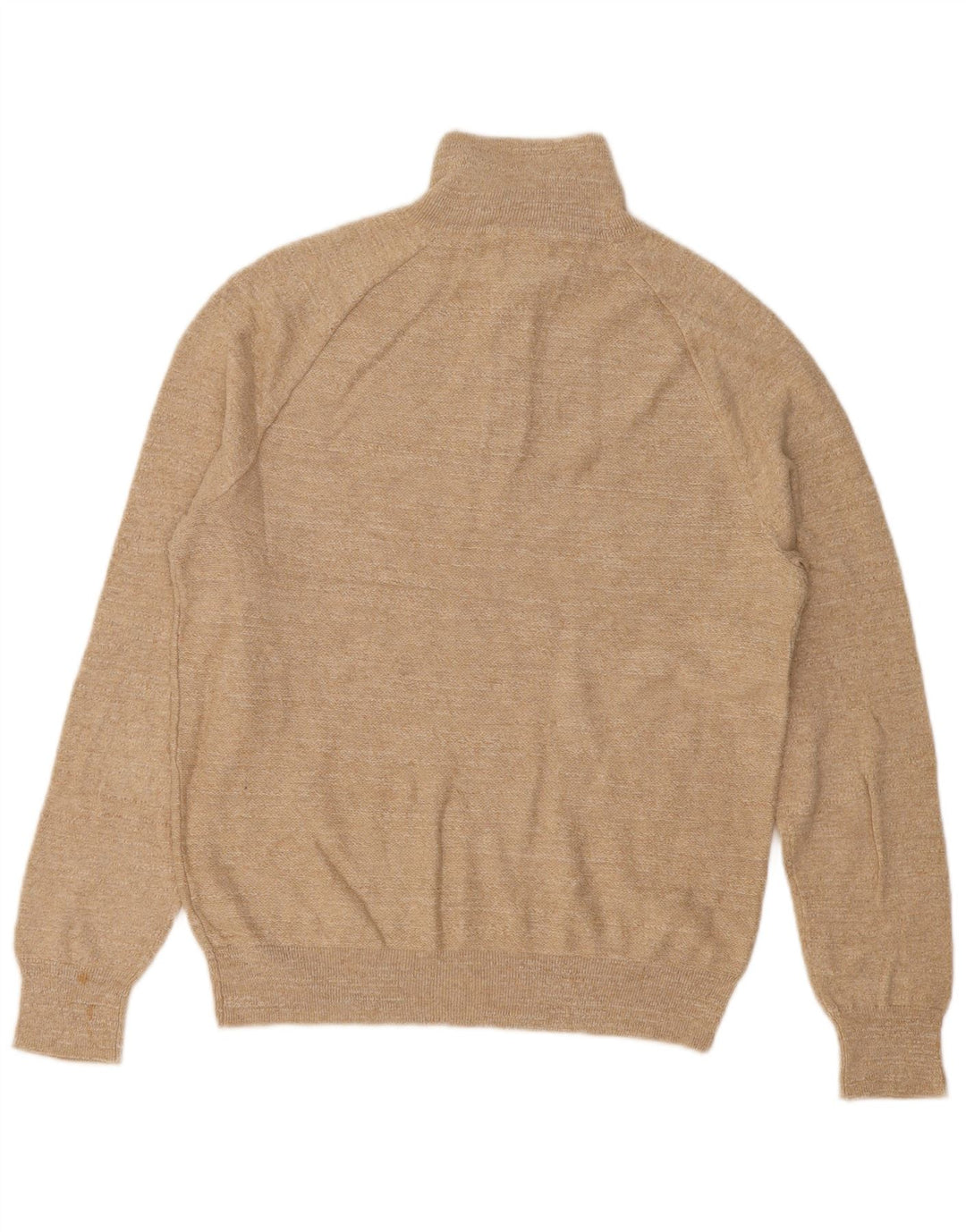J. Crew Herren-Pullover mit Reißverschluss am Hals, Größe S, beige, Baumwolle