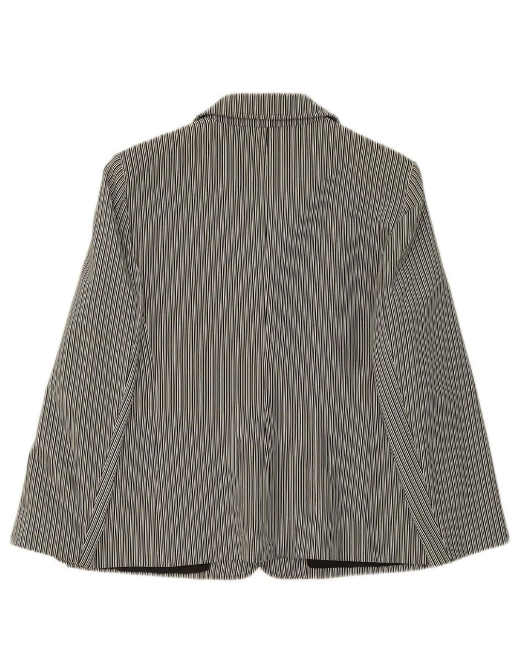 GIANFRANCO FERRE Womens 3 Button Blazer Jacket UK 18 XL Grey Striped