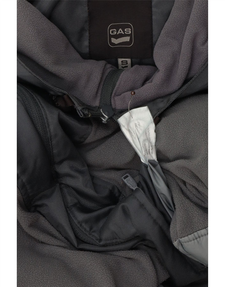Gas Herren-Windbreakerjacke mit Kapuze, klein, grau, Polyester