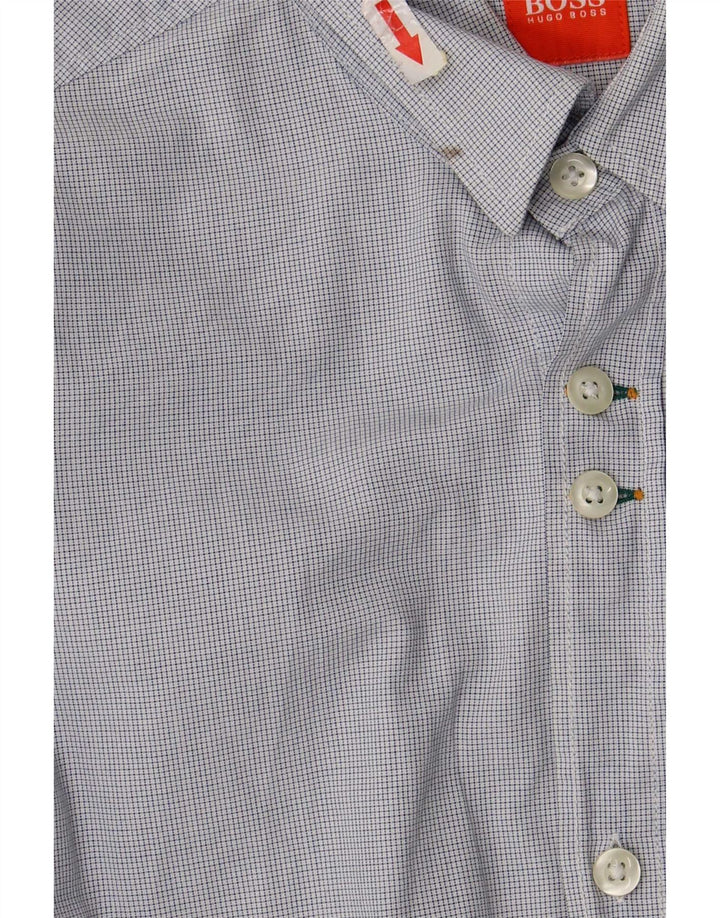 Hugo Boss Herrenhemd Mittelblauer Gingham-Karo