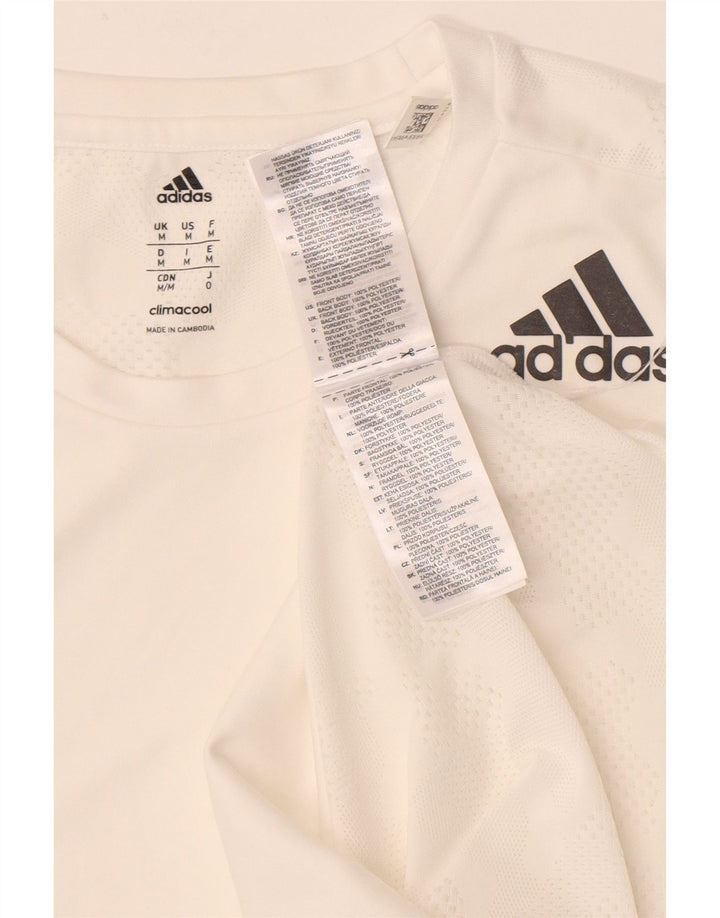 Adidas Herren T-Shirt Top Medium Weiß Polyester