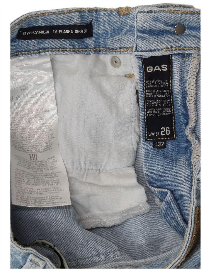 Gas Damen Camilia Bootcut Flared Jeans W26 L29 Blau