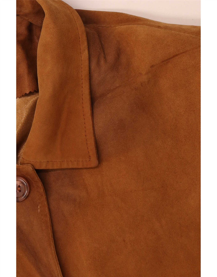 Vintage Damen Übergroßer Ledermantel UK 20 2XL Braunes Leder