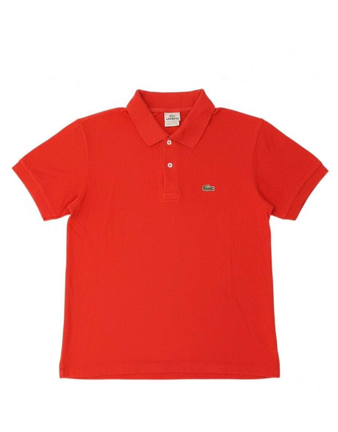 LACOSTE Mens Polo Shirt Size 5 Large Red Cotton
