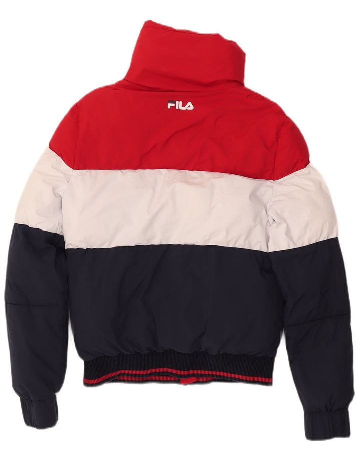 Fila Damen Übergroße wattierte Jacke UK 10 Small Mehrfarbiger Farbblock