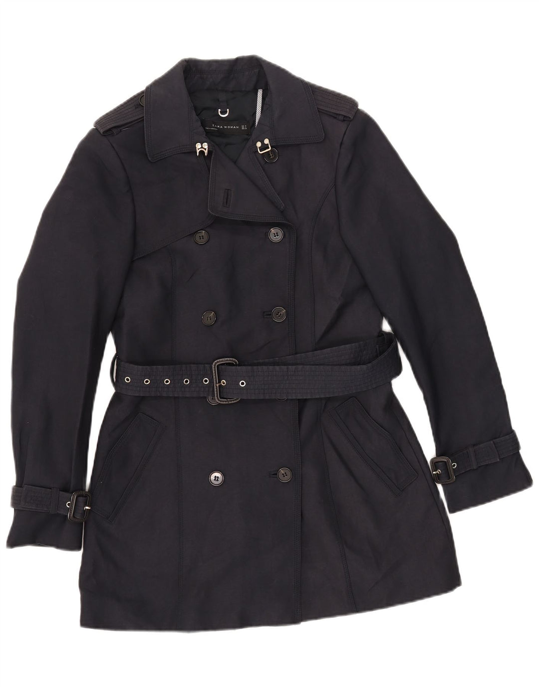 Zara Damen Trenchcoat UK 12 Medium Marineblau