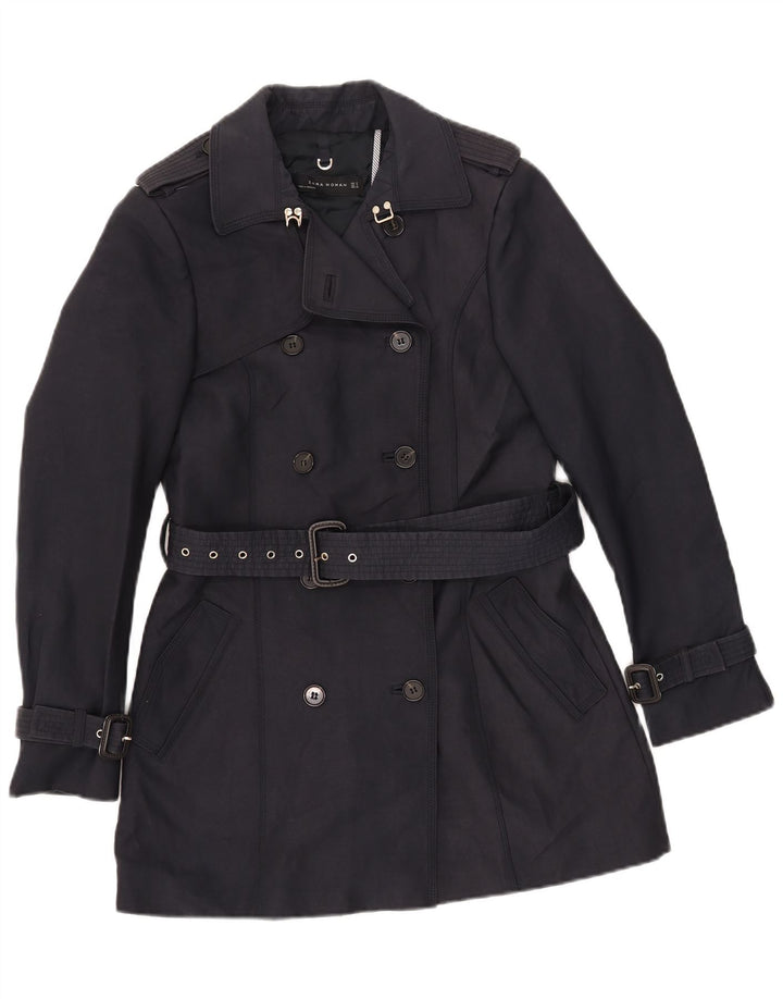 Zara Damen Trenchcoat UK 12 Medium Marineblau