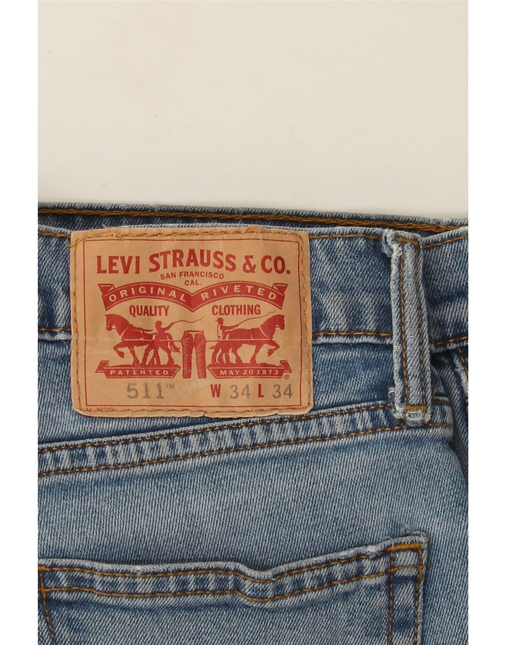 Levi's Herren 511 Slim Jeans W34 L34 Blaue Baumwolle