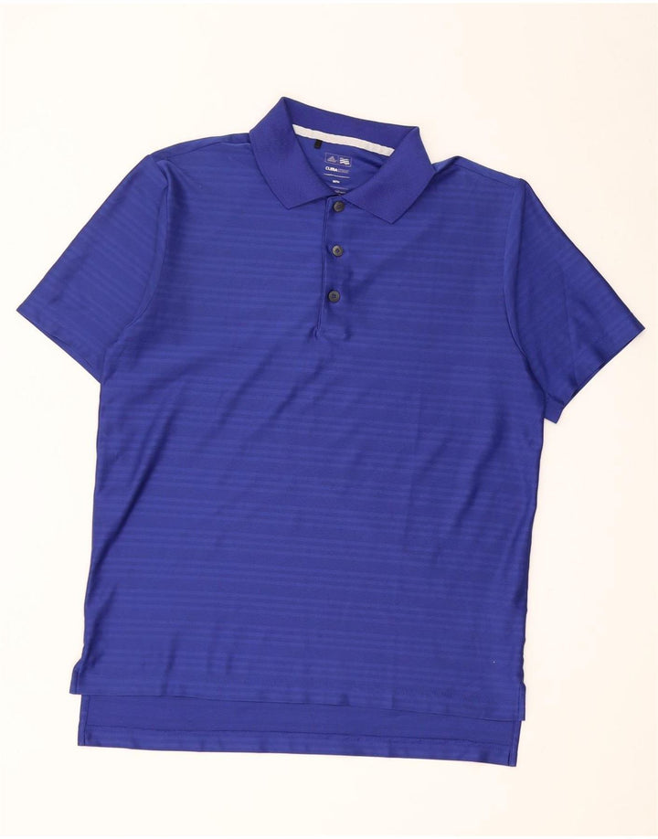 Adidas Herren Climacool Poloshirt Mittelblaues Nadelstreifen-Polyester
