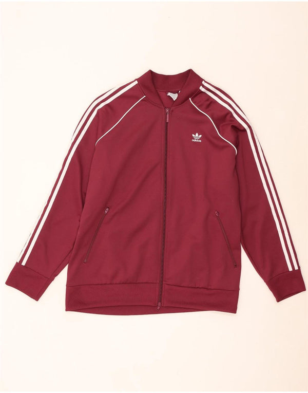 Adidas Damen Trainingsanzug Top Jacke UK 28/30 3XL Burgund Baumwolle
