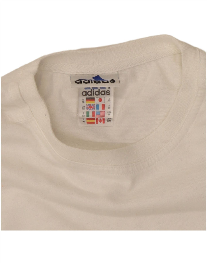 Adidas Damen T-Shirt Top UK 12 Medium Weiß
