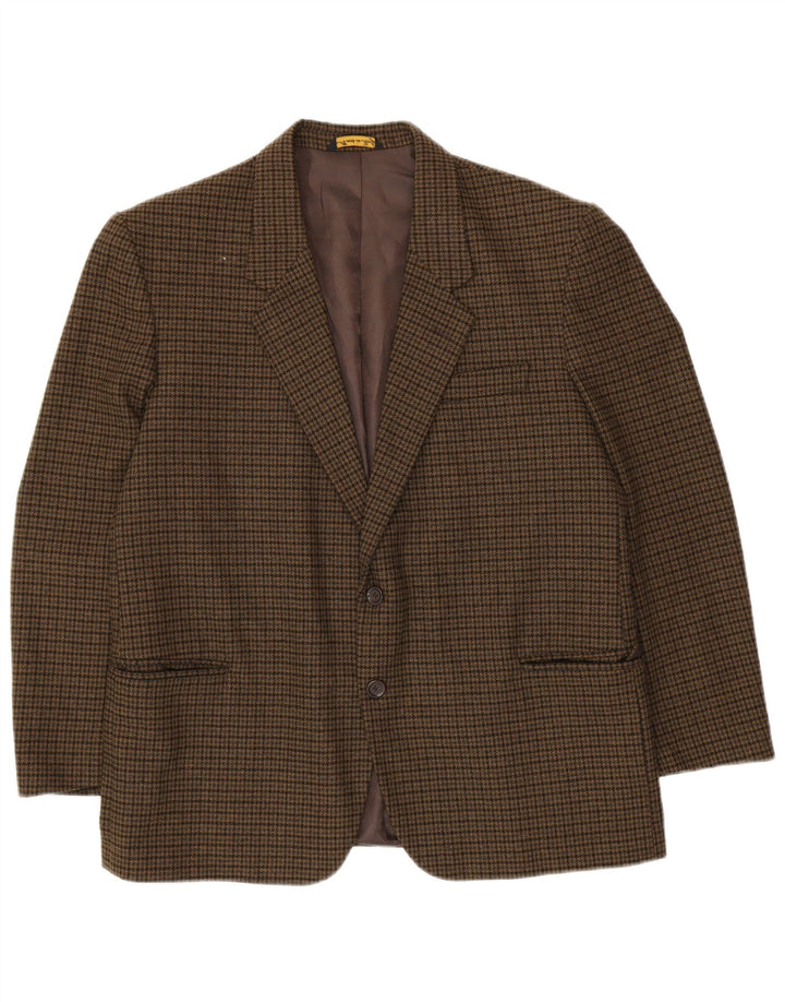 PETRELLI Herren-Blazer-Jacke IT 51, große Khaki-Hahnentritt-Schurwolle